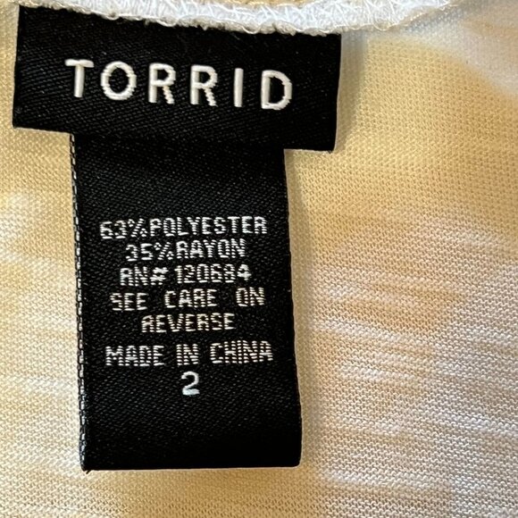 Torrid top womens white with blings dark brown, size 2(SALE) - Picture 8 of 10